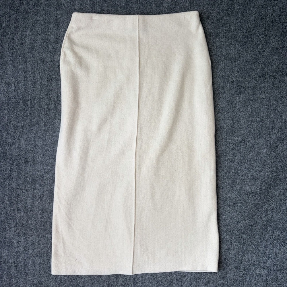 Zara Skirt Women Size L Cream Long Straight Pencil Knit 5039/436/959 - Picture 4 of 10
